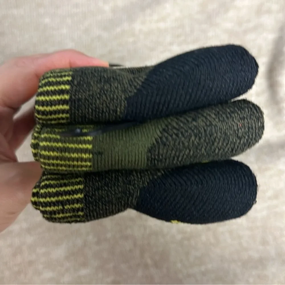The ORRSUM Sock co. Unisex WORK SOCKS PACK OF 3 Black Heather Neon Green Yellow